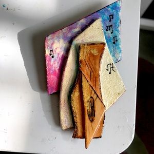 Hand painted music pin/brooch guitar Barbara Yalof